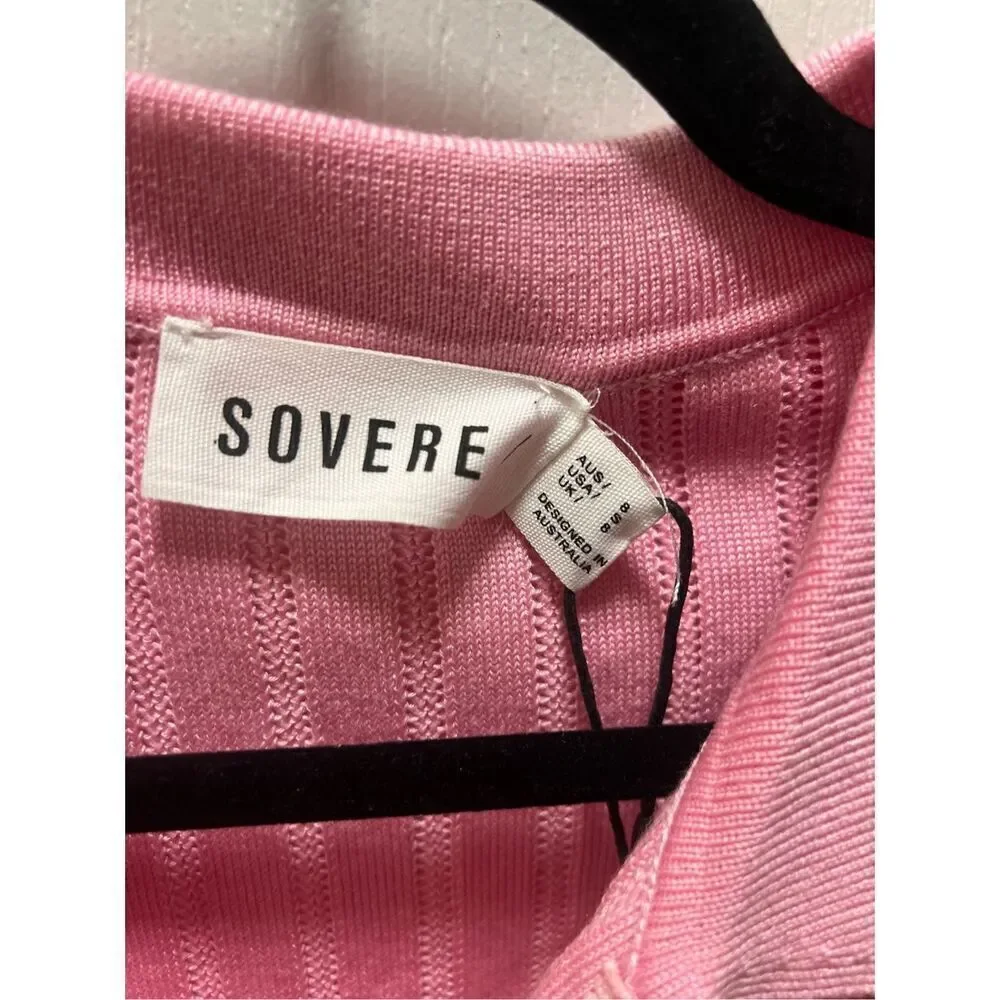 SOVERE Facet Knit Maxi Dress in Musk -Side front hem split size S NWT218 - Picture 8 of 9